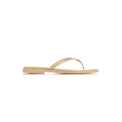 CHANEL GOATSKIN CC TIMES SQUARE THONG SANDALS 